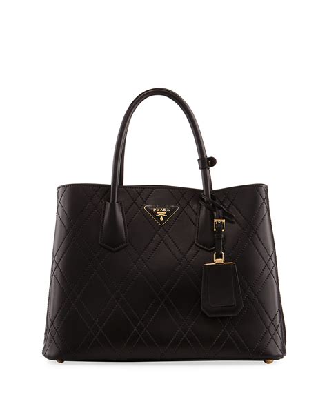 prada quilted double large leather top handle bag|farfetch prada bags.